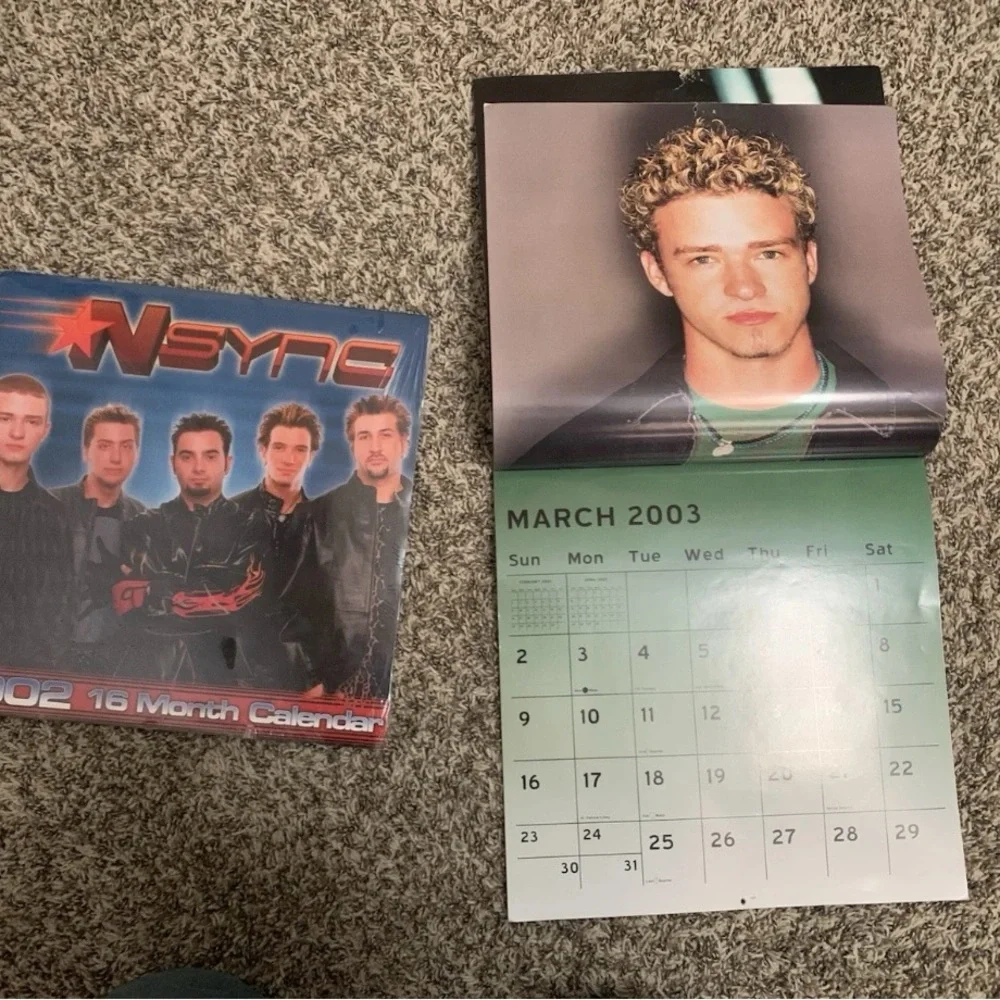 NSYNC/Justin Timberlake  2002 16-Month Calendar - Black and Gray